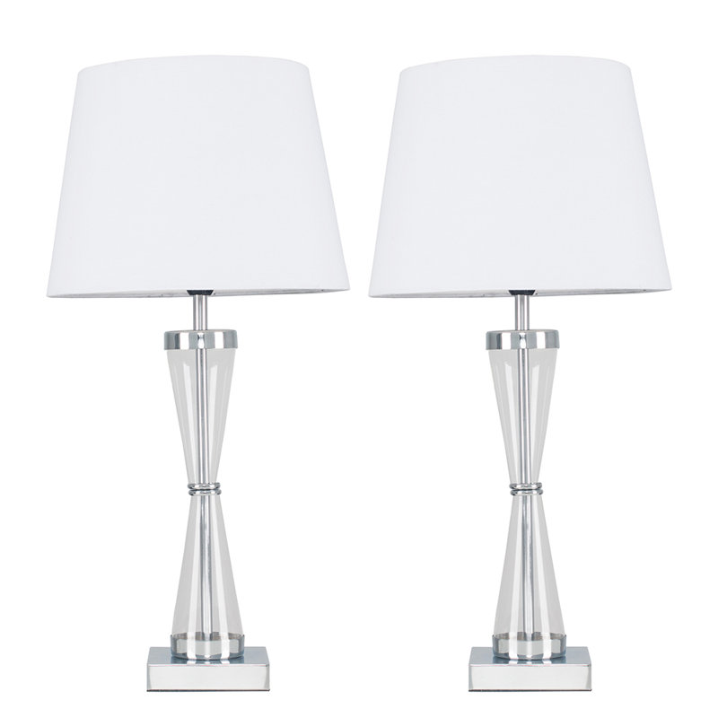 Forslund 52cm Table Lamp Set, White, Not Included