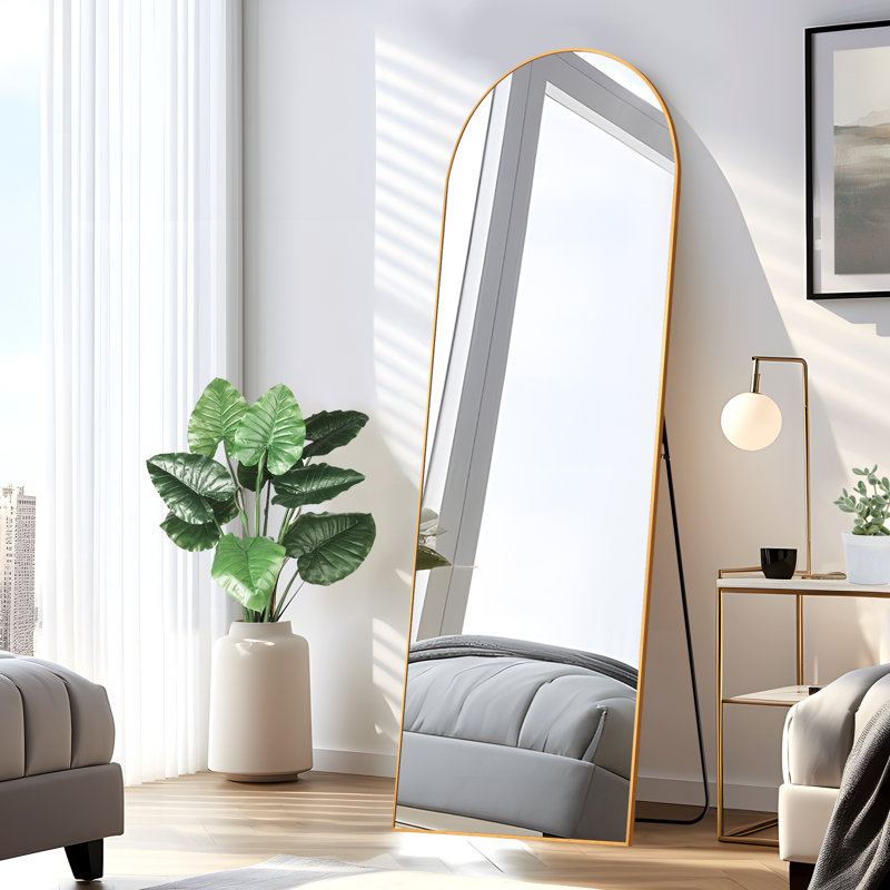 Grand miroir de plancher arqué pleine longueur, Or, 69 po x 24 po