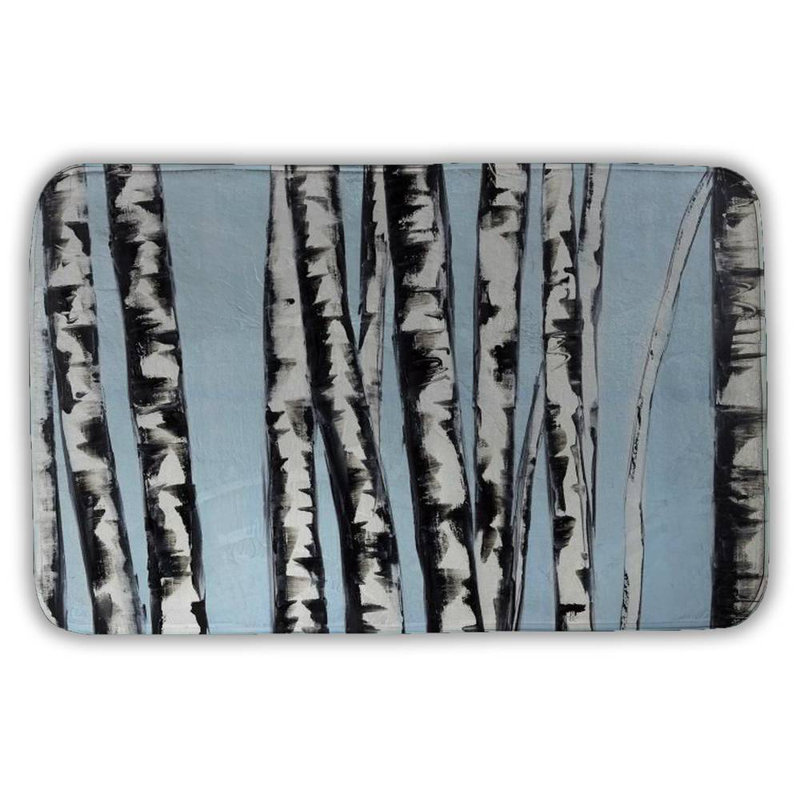 Pastel birches Bath Mat with Non-Slip Backing - Quick Dry Memory Foam Bathroom Rug - Absorbent - Modern Plush Spa-Style - Machine Washable