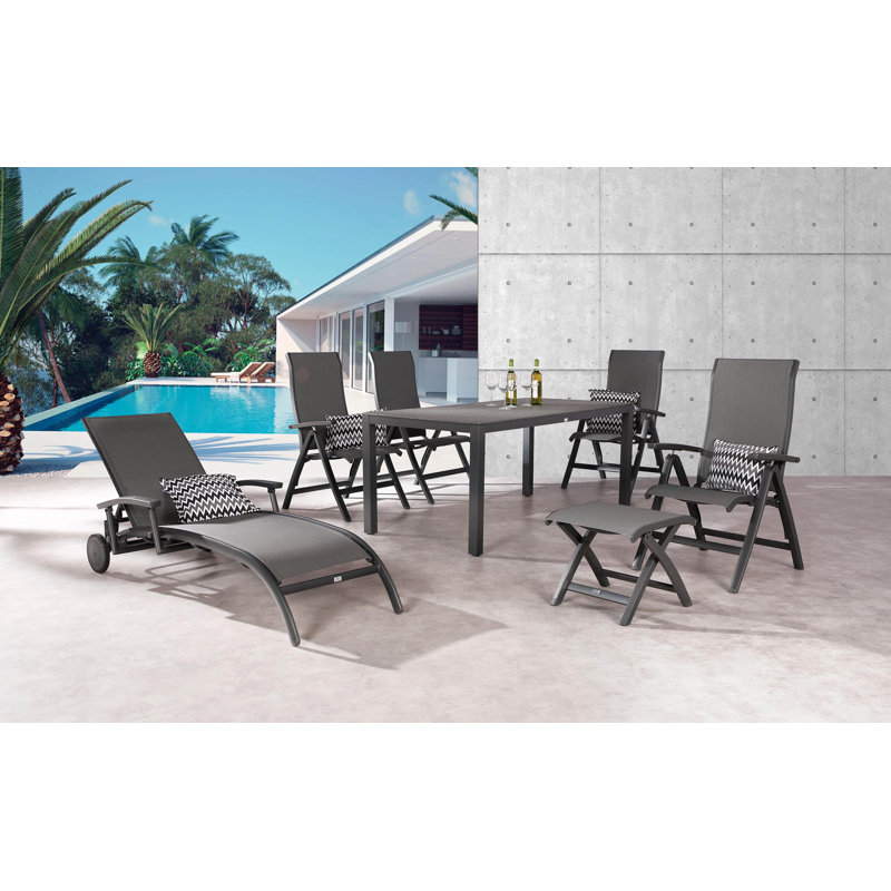 Lasseter Metal Outdoor Ottoman, Anthracite Matt