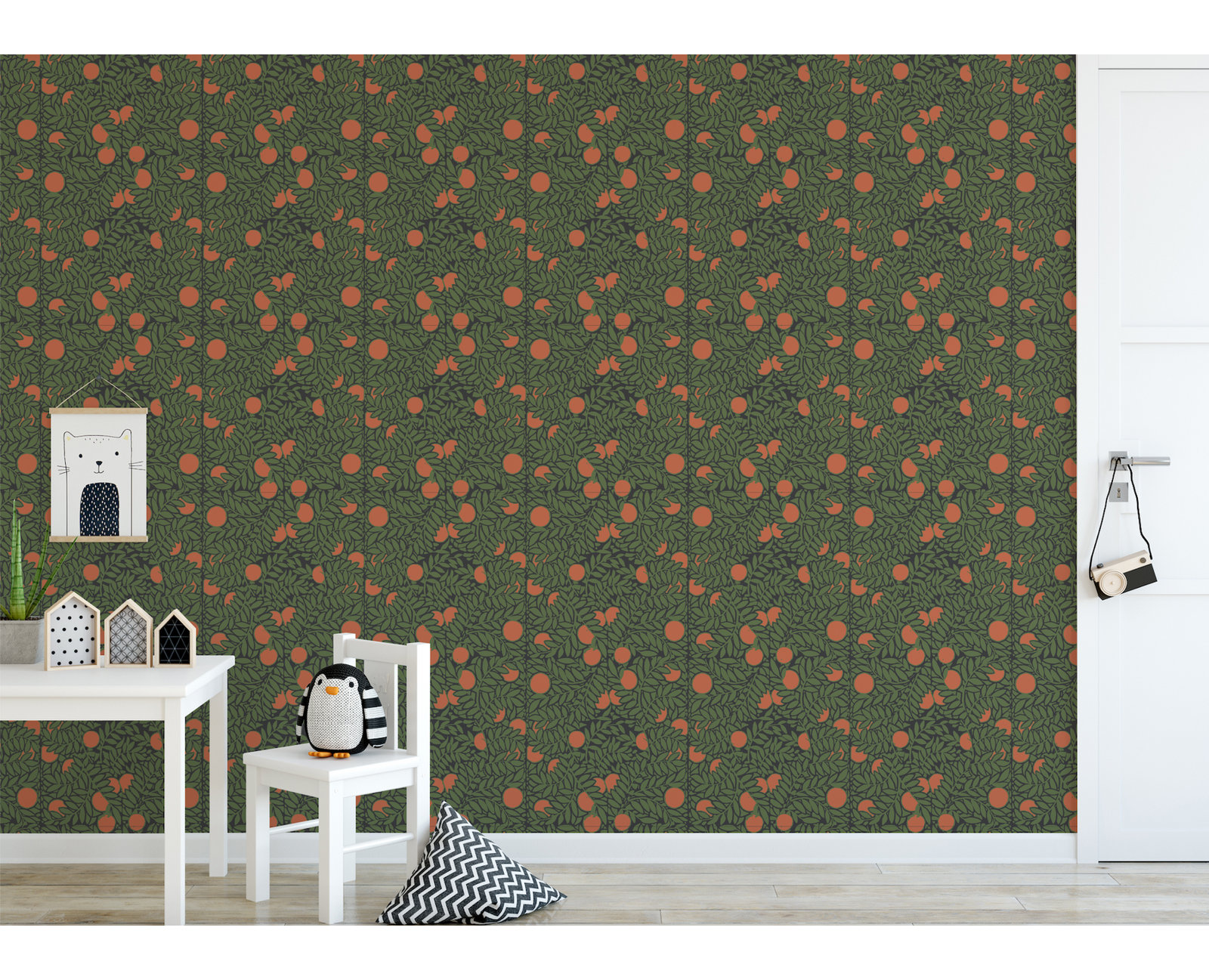 Signature Self-Adhesive Wallpaper, Forest Green, Faux Grasscloth, Non-pasted