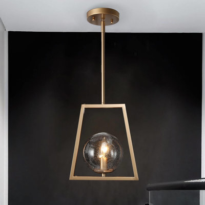 Labonte 1 - Light Mini Cage Pendant Light Seeded Globe Glass