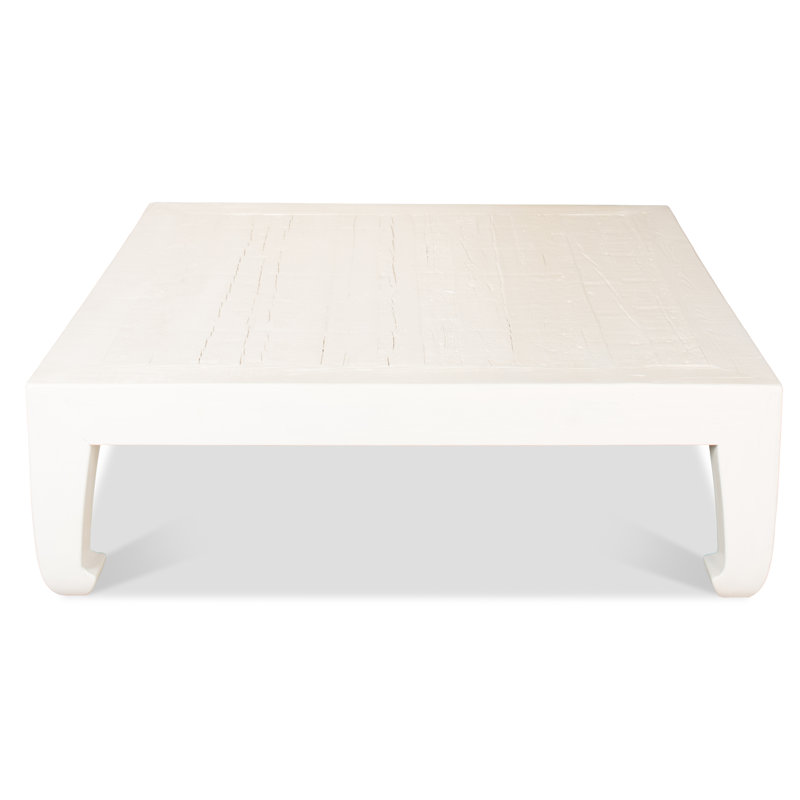 Classic Chinese Solid Wood Coffee Table, White