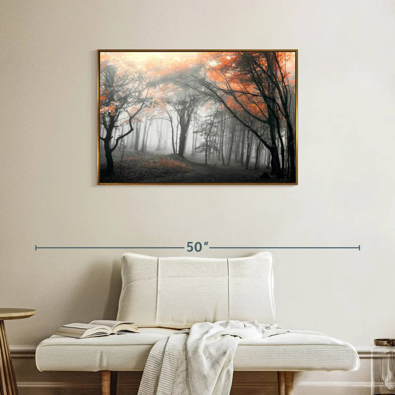 Autumn Grove II, Cadre flottant doré, 37 po x 25 po