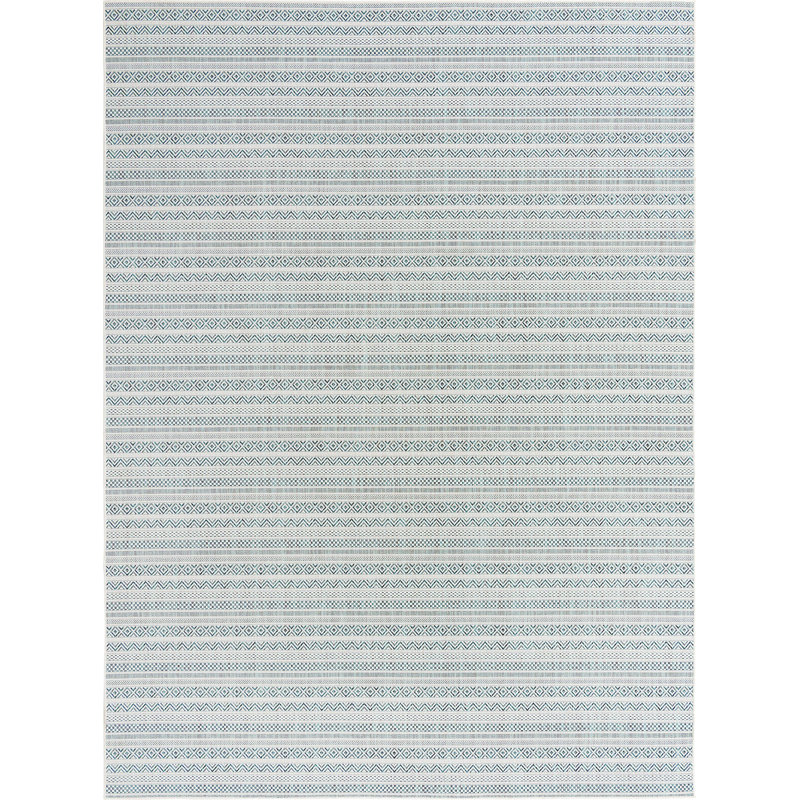Tapis d'extérieur scintillant bleu clair, Rectangle 9 pi x 12 pi