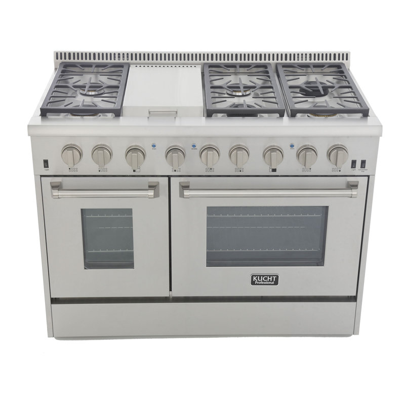 Kucht 48'' W Free Standing Range, Classic Silver, Liquid Propane