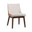 Chaise d'appoint Mid-Century moderne 2 pièces avec siège rembourré, pieds inclinés, dossier courbé, finition noyer et beige