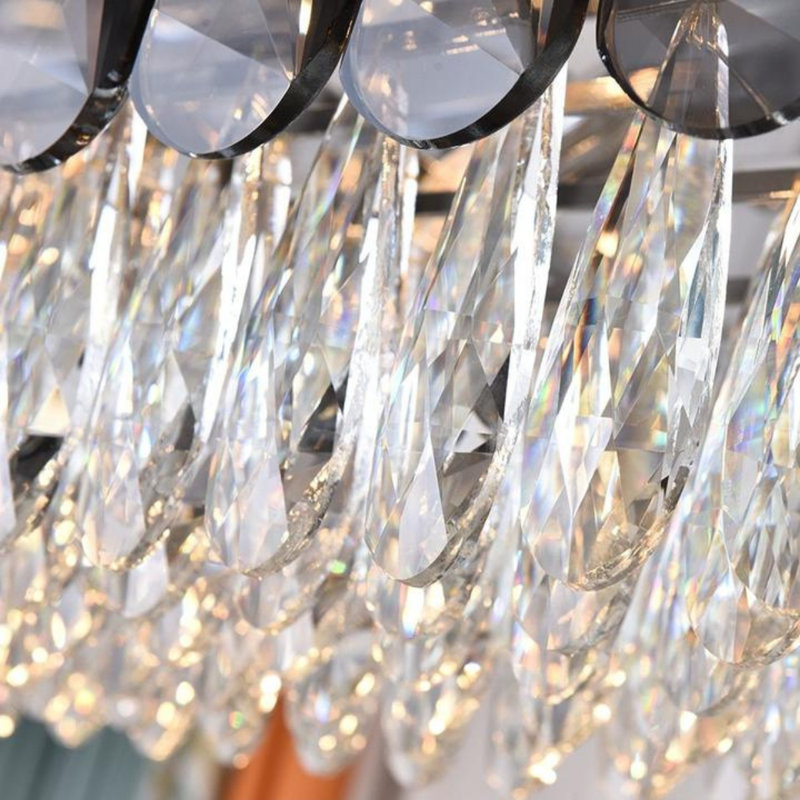 Quill 2 - Light Crystal Chandelier, 30cm H x 80cm W x 80cm D
