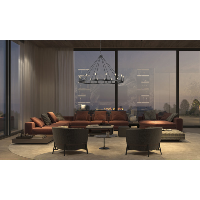 Parker 16 Light Chandelier, Matte Black
