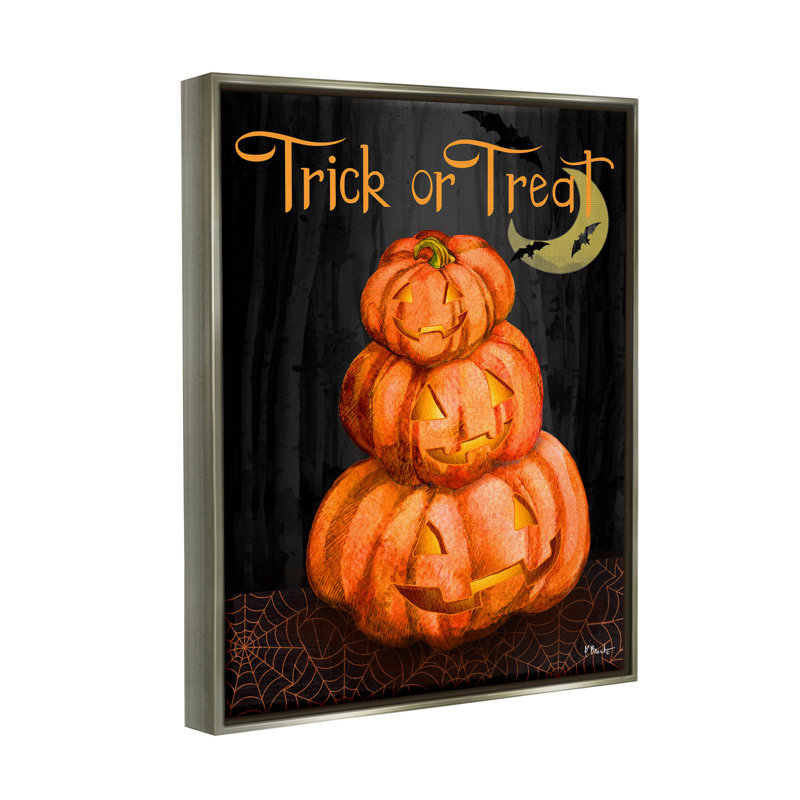 Jack-o-lanterne d'Halloween «Trick or traiter» par Paul Brent - impression sur bois, H 31 po x l 25 po x P 1,7 po
