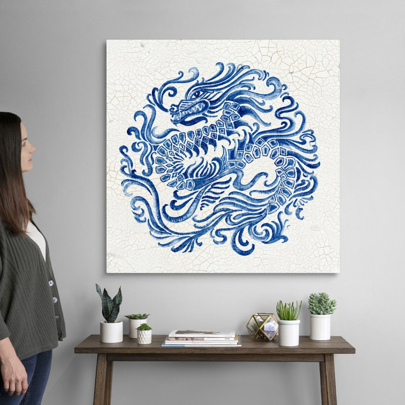 Porcelaine chinoise II par Eva Watts - reproduction d'art, Toile tendue, H 36 po x l 36 po x P 1,25 po