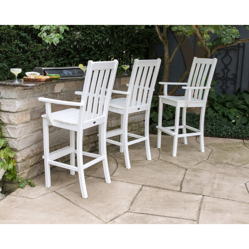 POLYWOOD Vineyard Bar Arm Chair 3-Pack, White