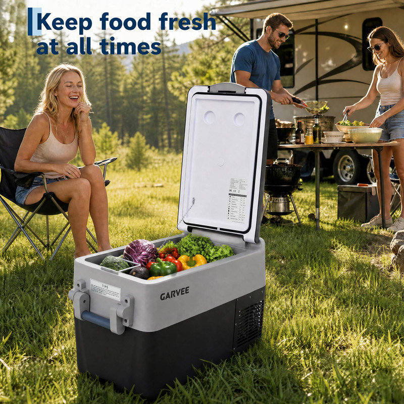 Réfrigérateur portatif 40QT à deux zones et congélateur, réfrigérateur de voiture 12V avec application pour la maison, le camping, les voyages en voiture et le garage