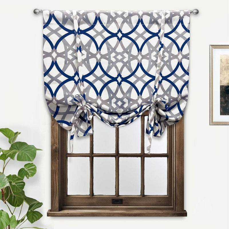 Halton Blackout Curtain Single Panel, Navy/Gray, 39" W x 55" L