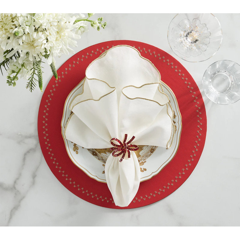 Luminance Napkin, White/Gold