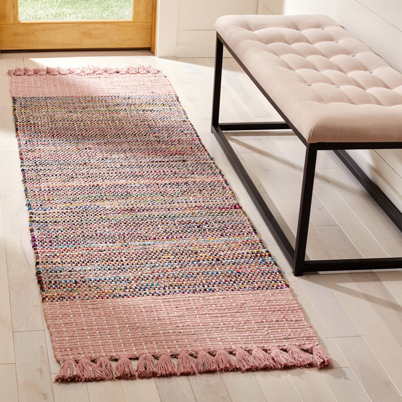 Ekaterina Hand Woven Cotton Abstract Rug, Runner 2'3" x 8'