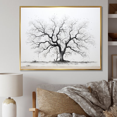 Baobab gris minimalisme sur toile