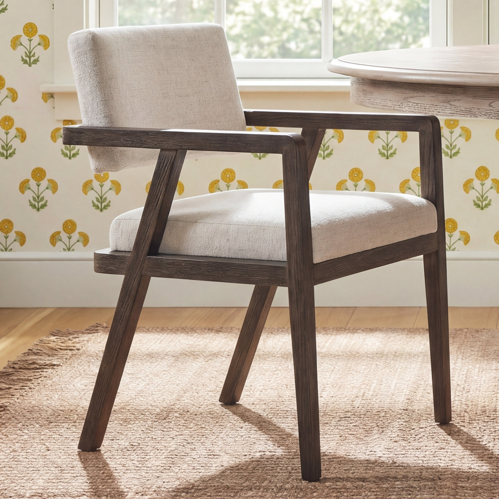 Modern Dining Armchair, Gray