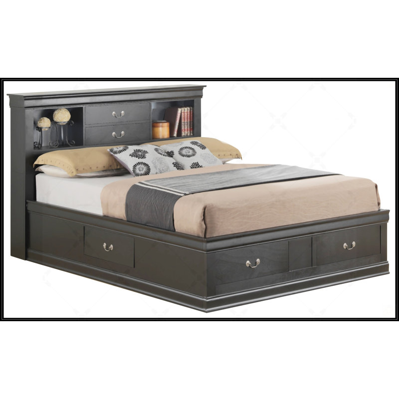 Elegant Full Storage Bed, Full, Black