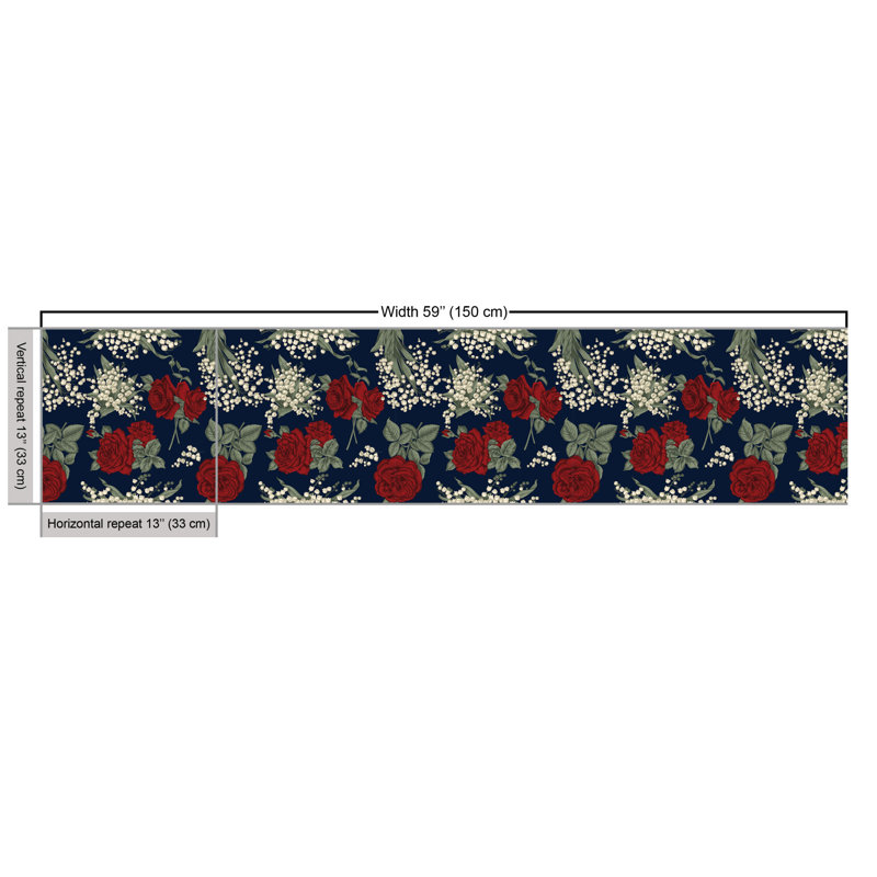 Chrisean Valley of Wild Roses Hand Drawn Multi-Purpose Fabric