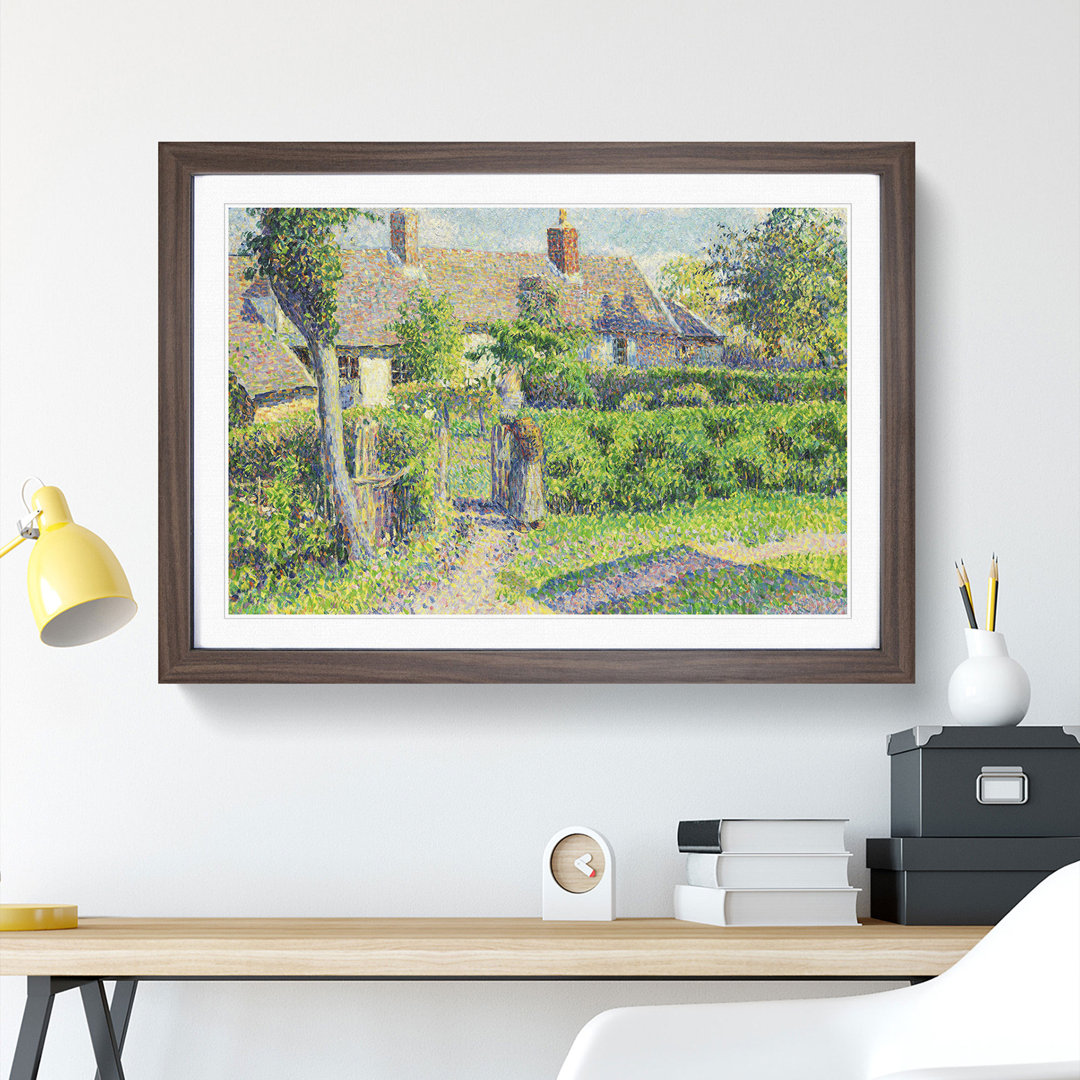 Peasants Houses by Camille Pissarro - Framed Print