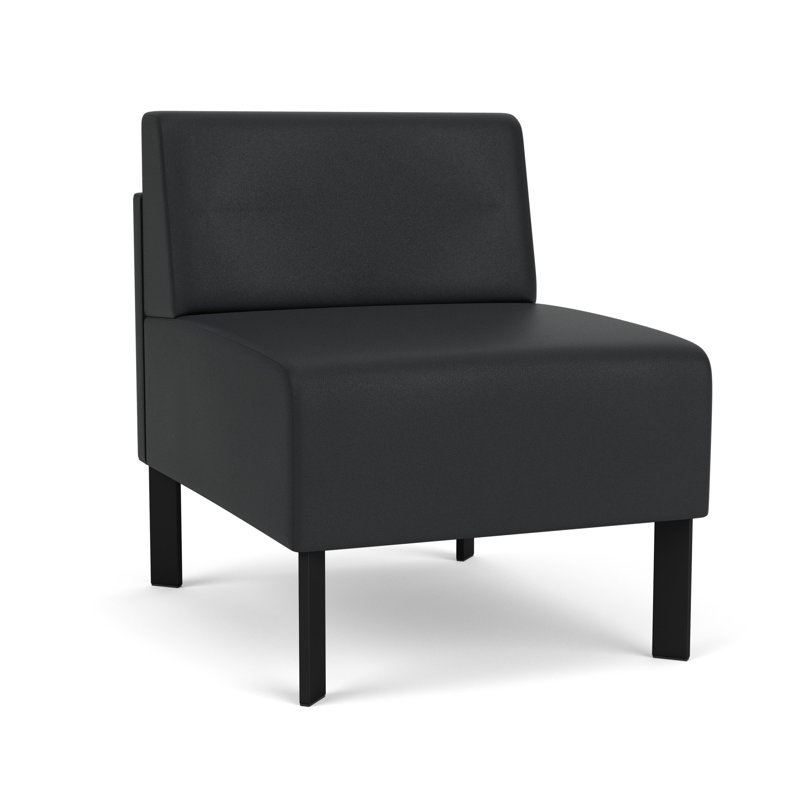 Chaise d'invité sans accoudoirs Luxe Lounge, Acier noir, Modena graphite