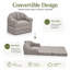 Canapé-lit pliable moderne en flanelle de 37,4 po de largeur, gris-130035223