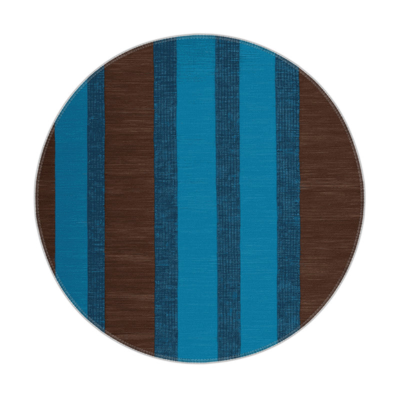 HorizontalStripes Black Indoor and Outdoor Area Rug, Rectangle 9' x 12'