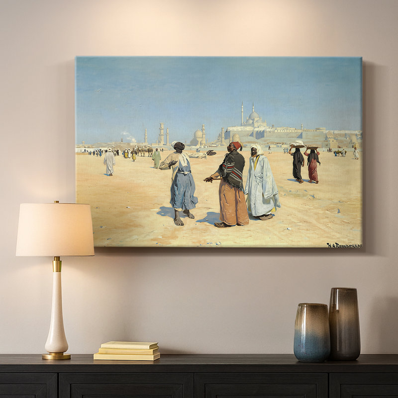 Scène du Caire - Hans Andersen Brendekilde - Toile tendue avec châssis-c. 1889-1890, 18 x 27