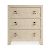 Bar Harbor Raffia 3 Drawer Nightstand