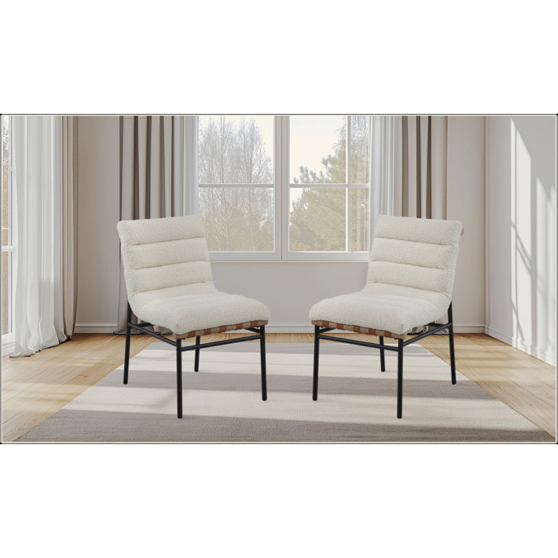 Ensemble de 2 chaises de salle à manger Boucle, Blanc