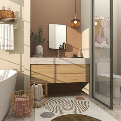 Metal Rectangle Wall Mirror with Shelves