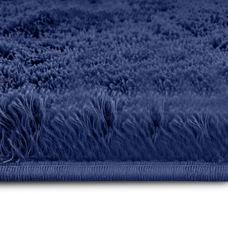 Soft Fluffy Living Room Large Area Rug, Navy, Rectangle 140 x 200 cm