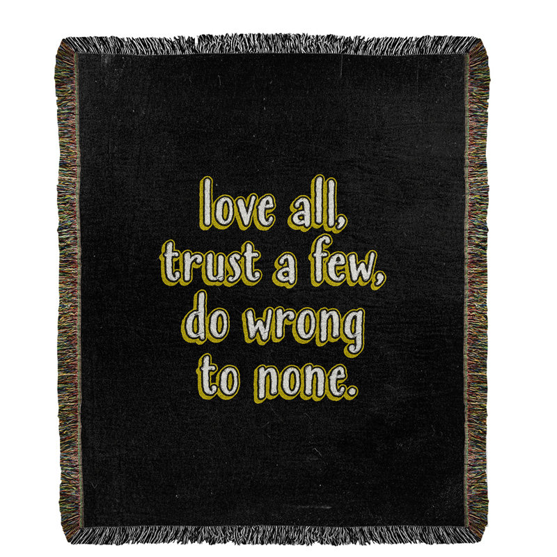 Hand Woven Throw Blanket, Yellow, 52" L x 37" W