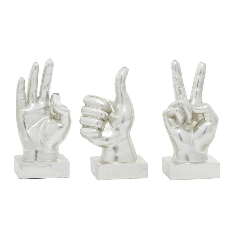 Domien Abstract Figurines & Sculptures, Silver
