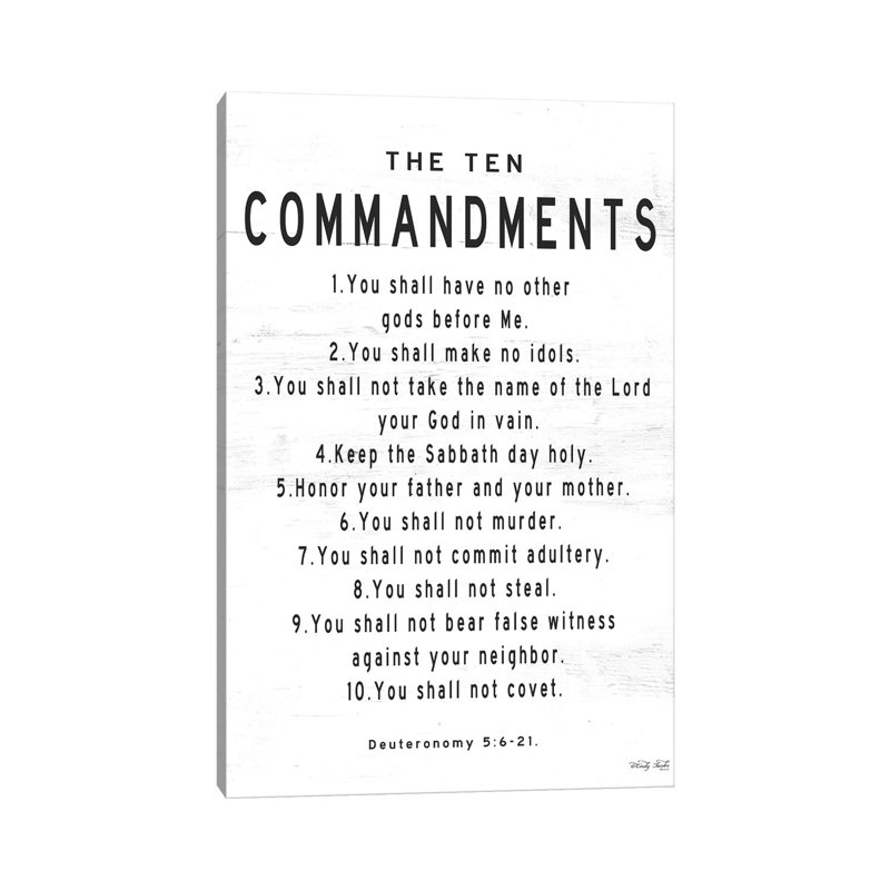 The Ten Commandments by Cindy Jacobs - Print on Canvas, Wrapped Canvas, 45.72cm H x 20.32cm W x 1.91cm D