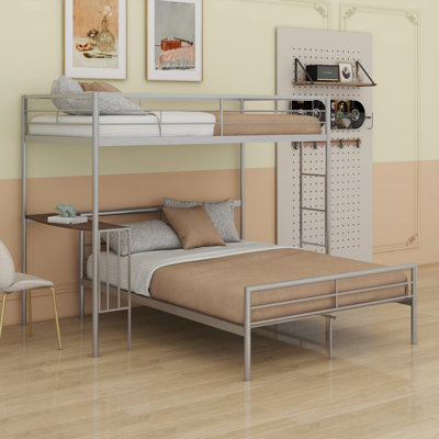 Russellville Twin over Full Steel L-Shaped Bunk Beds with Built-in-Desk by Mason & Marbles
