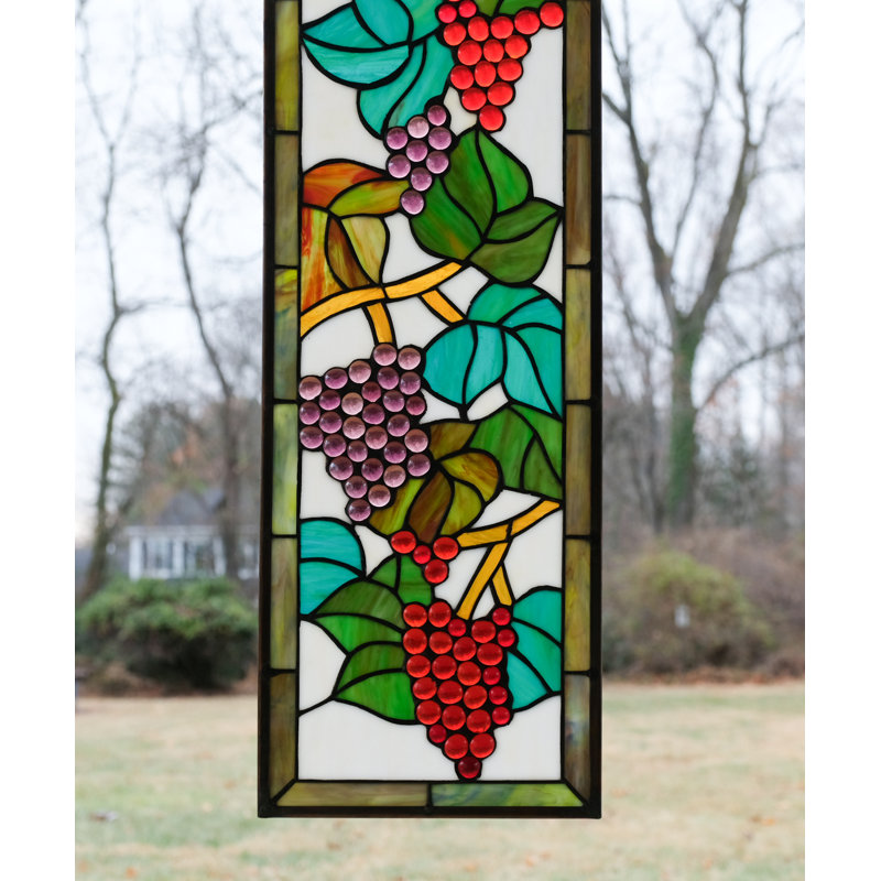 Vitrail de fenêtre en verre teinté vigne de fleurs