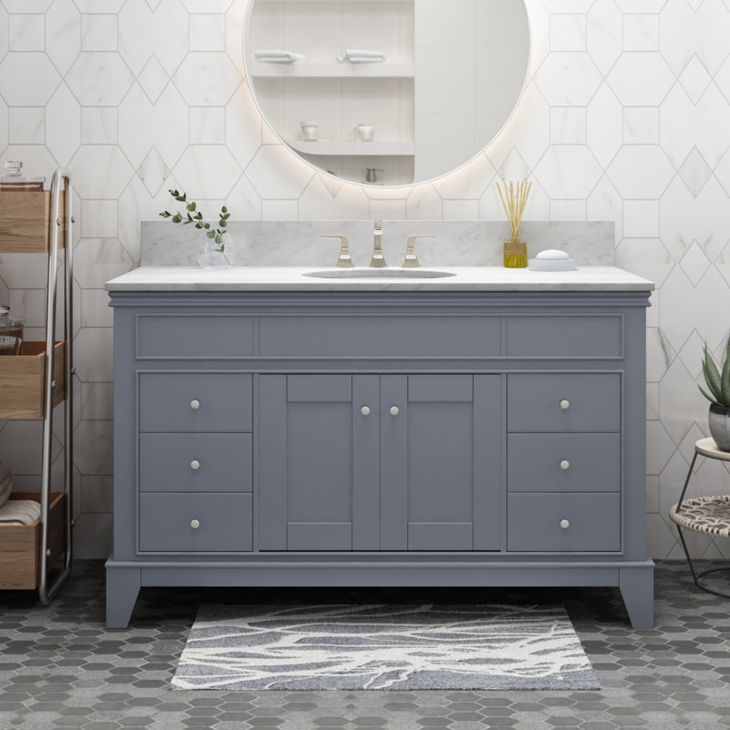 Janice Locke 48.25'' Single Bathroom Vanity Base Only, Gray
