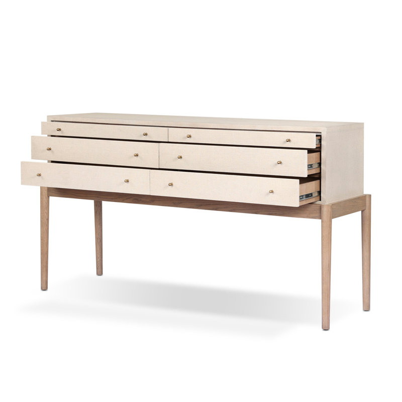 Ford Console Table-Beige Painted Linen