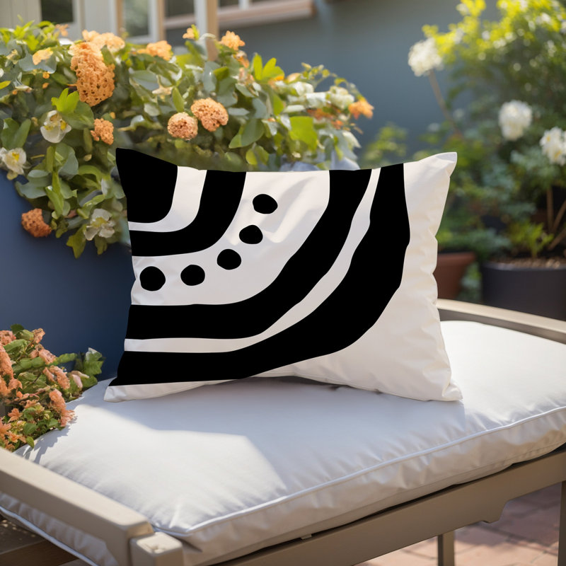 Coussin lombaire réversible intérieur / extérieur Sofi Minimalist, H 18 po x l 25 po, Crème, crème