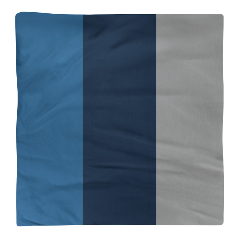 Striped Square Napkin, 10" W x 10" L, Lake Blue/Midnight Blue/Moonlight Grey, Cotton Twill