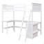 Lit mezzanine simple avec tablettes et bureau
