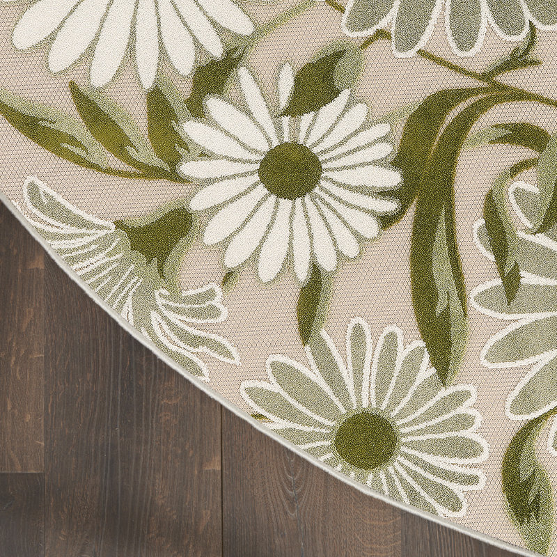 Niccoli Floral Indoor/Outdoor Area Rug, Round 5'3"