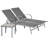 Sussex Sun Loungers and Table Set - 2 Garden Adjustable Loungers with 1 Side Table - Modern Design-253672904