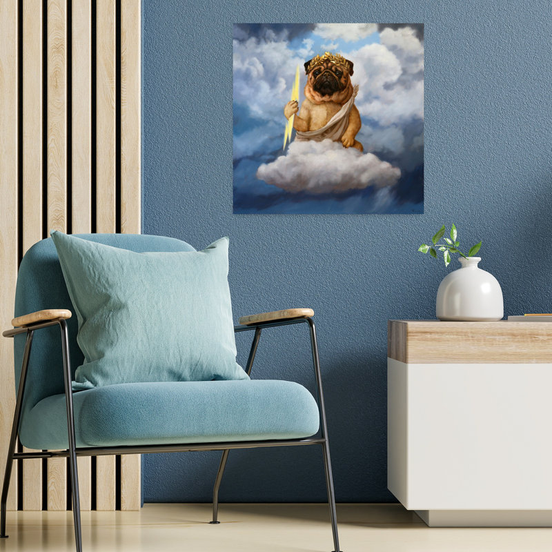 Art urbain contemporain Zeus's Bitch Dog, H 18 po x l 18 po