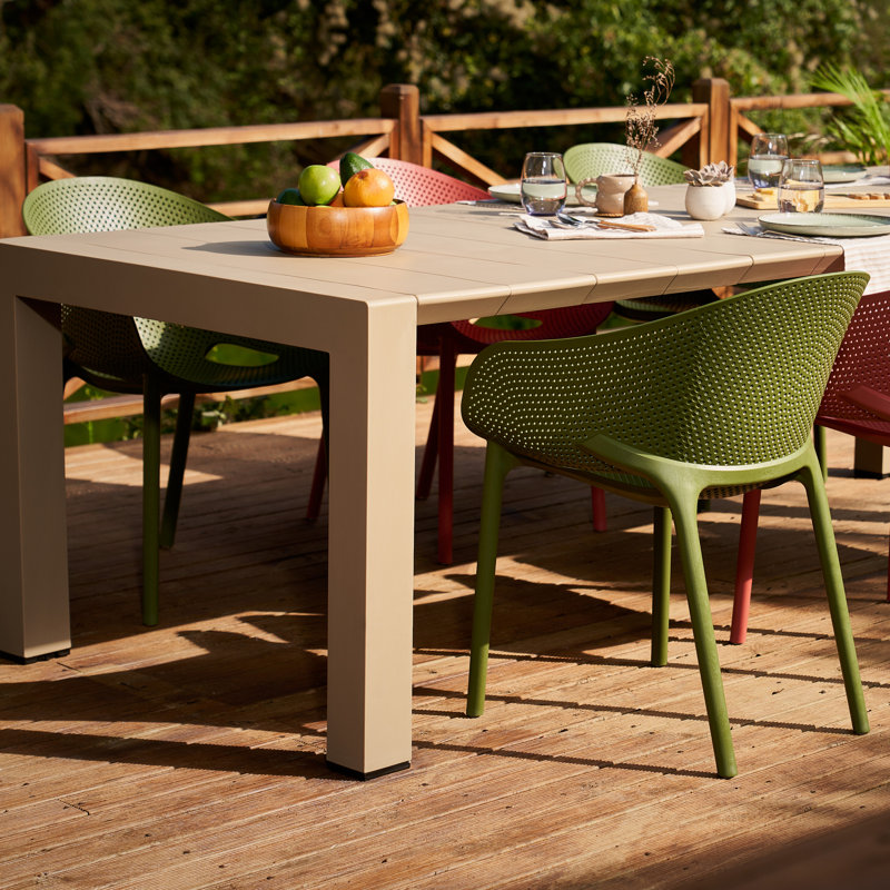 Farrah Stacking Patio Dining Armchair, Olive Green