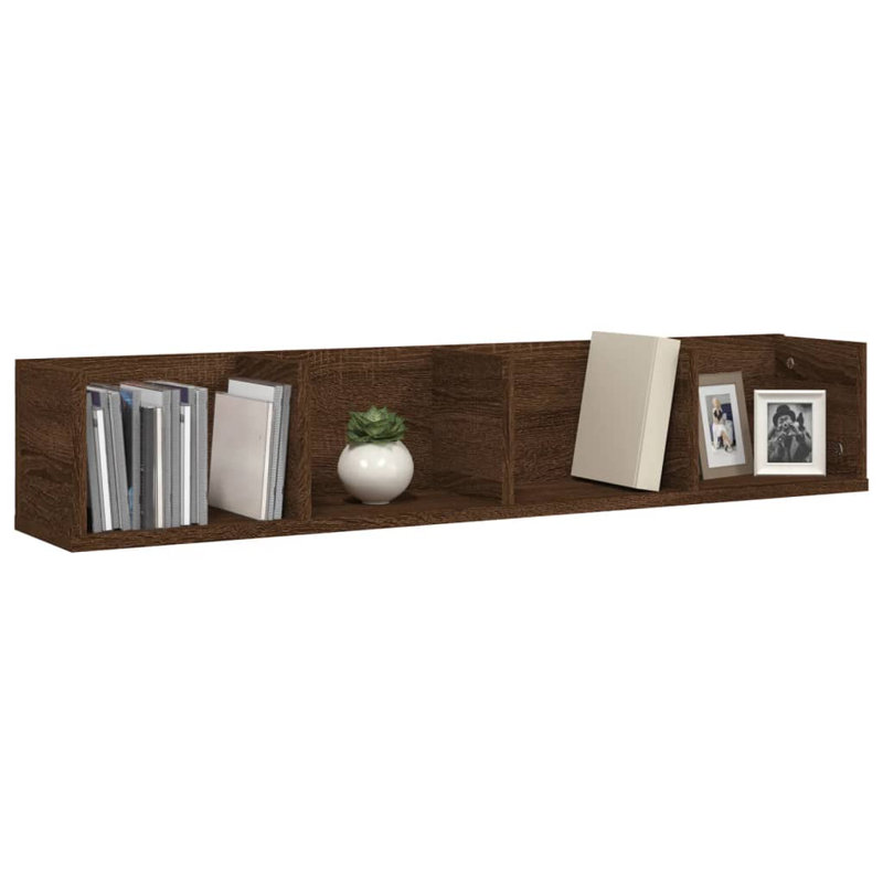 vidaXL Wall Shelf Floating Display Shelf Wall Mounted Shelf for Photo Frame, Brown Oak