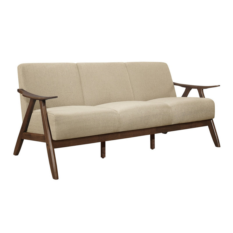 73'' Upholstered Sofa, Beige Polyester Blend
