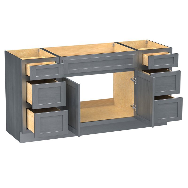 Base de meuble-lavabo simple 66 po seulement, Argent